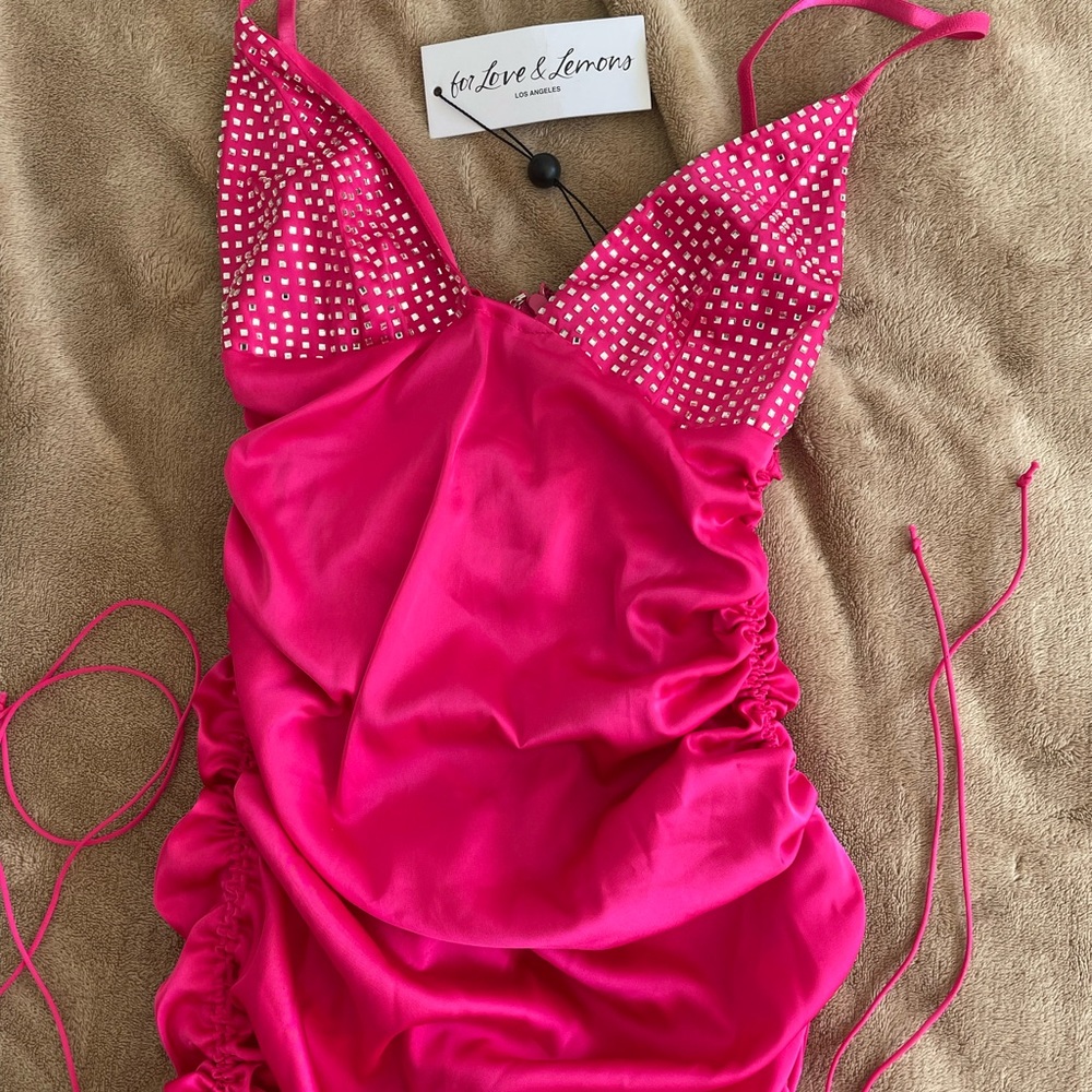 NWT 🌸 For Love and lemons Mirage Pink dress - Picture 4 of 12
